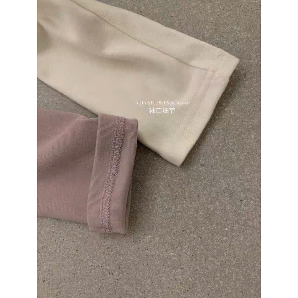 TRIANGLE - Dream long-sleeved shirt (Giá thanh lý, không hoàn hàng) Form 48kg trở lên- Áo thun kiểu Hàn Quốc nhấn nơ cổ