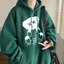 Áo khoác nam in hình hạo tiết thỏ tai dài phối chữ in phong cách, áo hoodie có nón C1