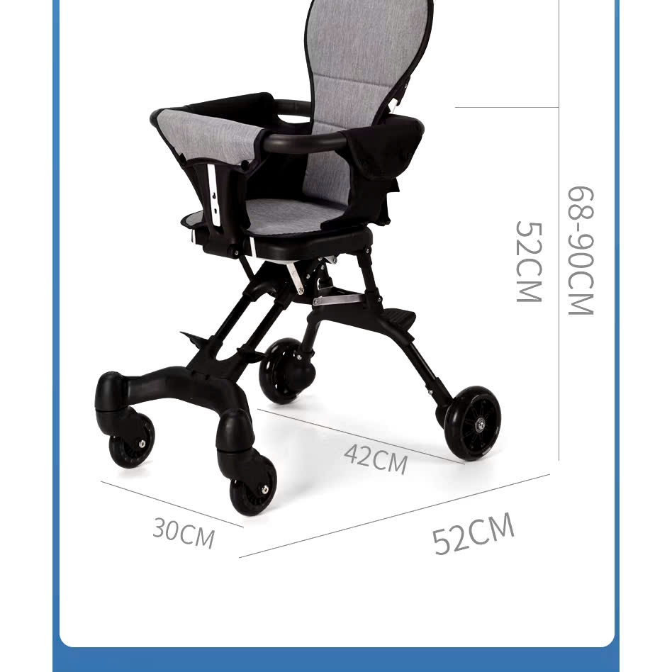 Xe đẩy gấp gọn, xe đẩy du lịch cho bé/Xe đẩy hai chiều, quai xốp có khóa bánh an toàn BI BÔ SHOP