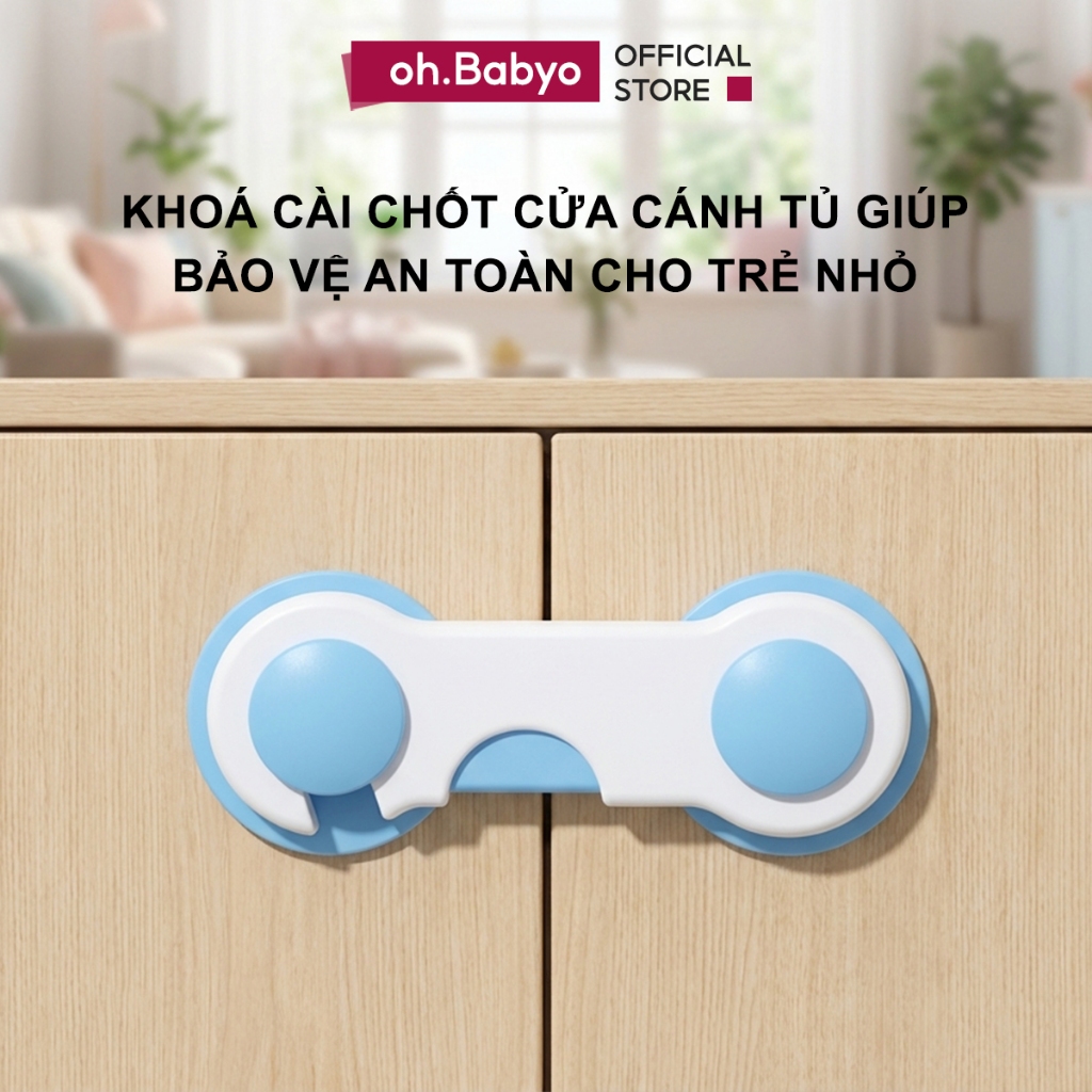 Khoá Cài Cánh Tủ Bảo Vệ An Toàn Cho Bé ohBabyo Khoá Chốt Ngăn Kéo Tủ Quần Áo Tủ Lạnh Chống Bé Mở