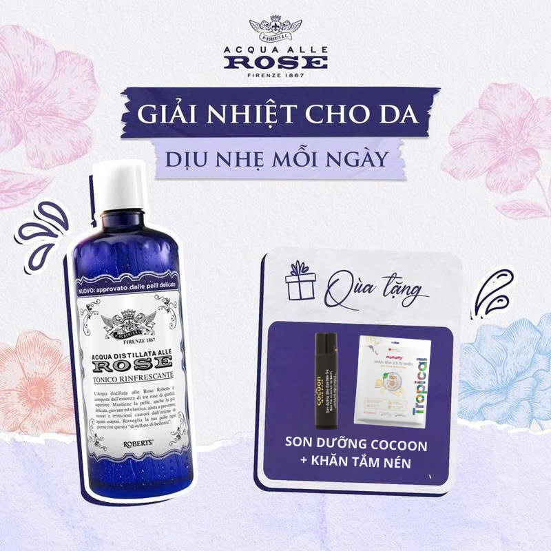 Nước hoa hồng Toner Acqua Alle Rose bổ sung độ ẩm, làm sạch da, mờ vết thâm 300ml