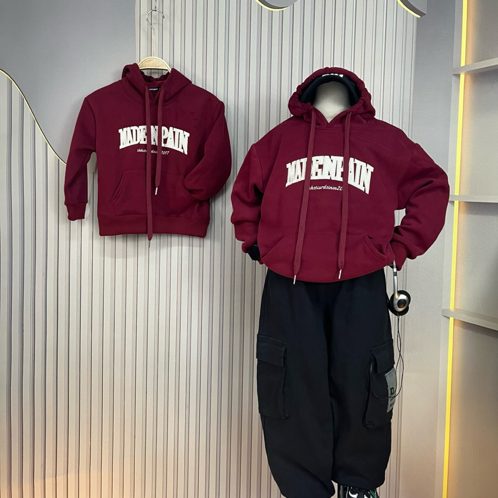 Áo hoodie LÓT LÔNG trẻ em áo nỉ có mũ cho bé 20-45kg chất dầy ấm