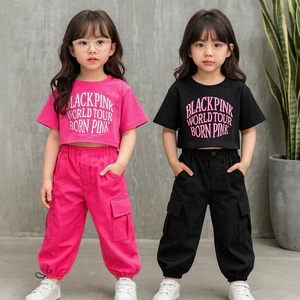 Áo croptop ba lỗ cho bé gái TB400 TN401 - Quần thô túi hộp cho bé gái TB396 TN397