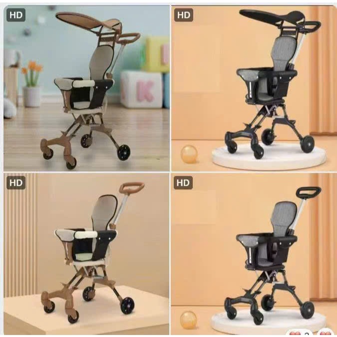 Xe đẩy gấp gọn, xe đẩy du lịch cho bé/ Xe đẩy hai chiều, quai xốp có khóa bánh an toàn BI BÔ SHOP