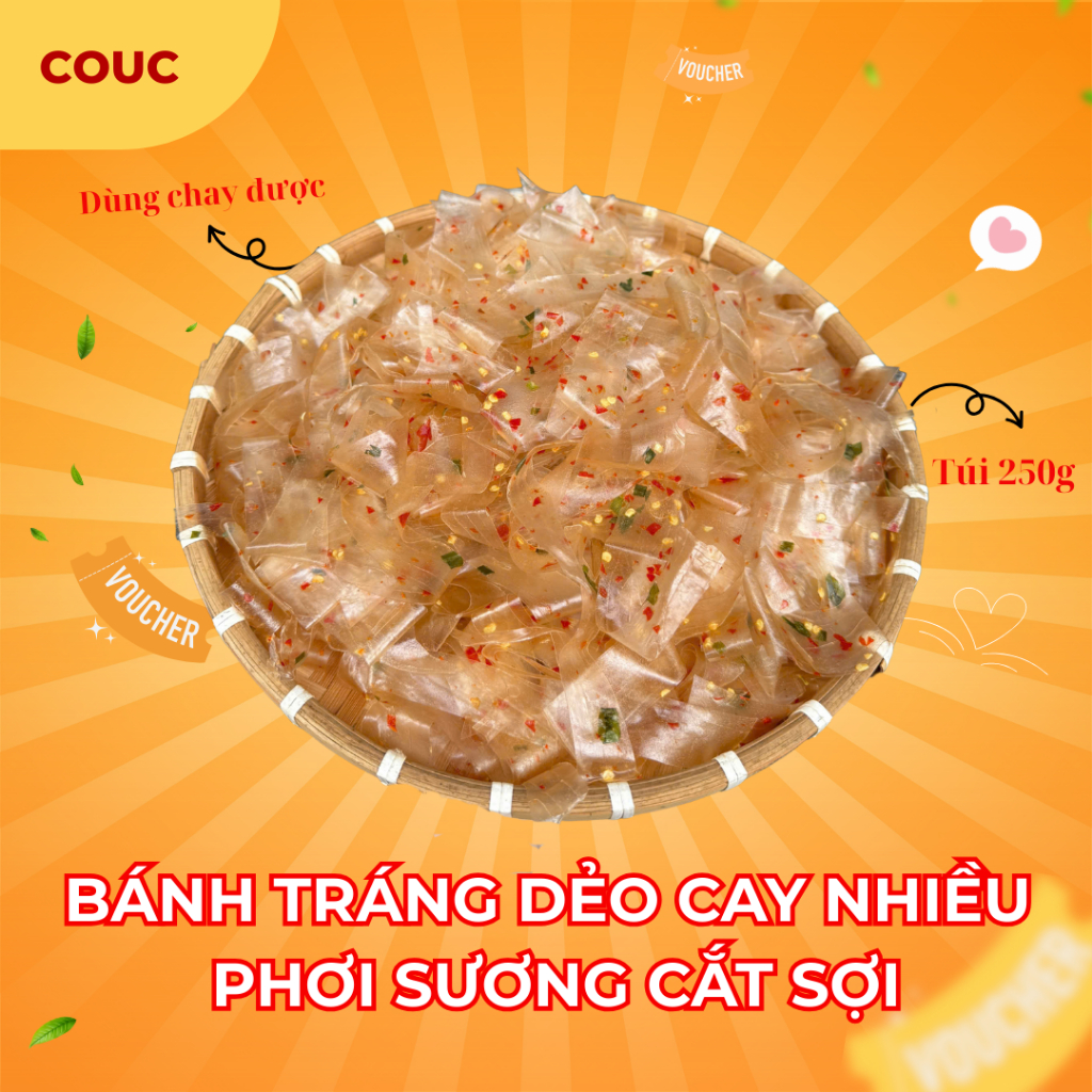 [CAY NHIỀU CS] Bánh Tráng Dẻo Cay Nhiều Phơi Sương Cắt Sợi -Snack Ăn Vặt