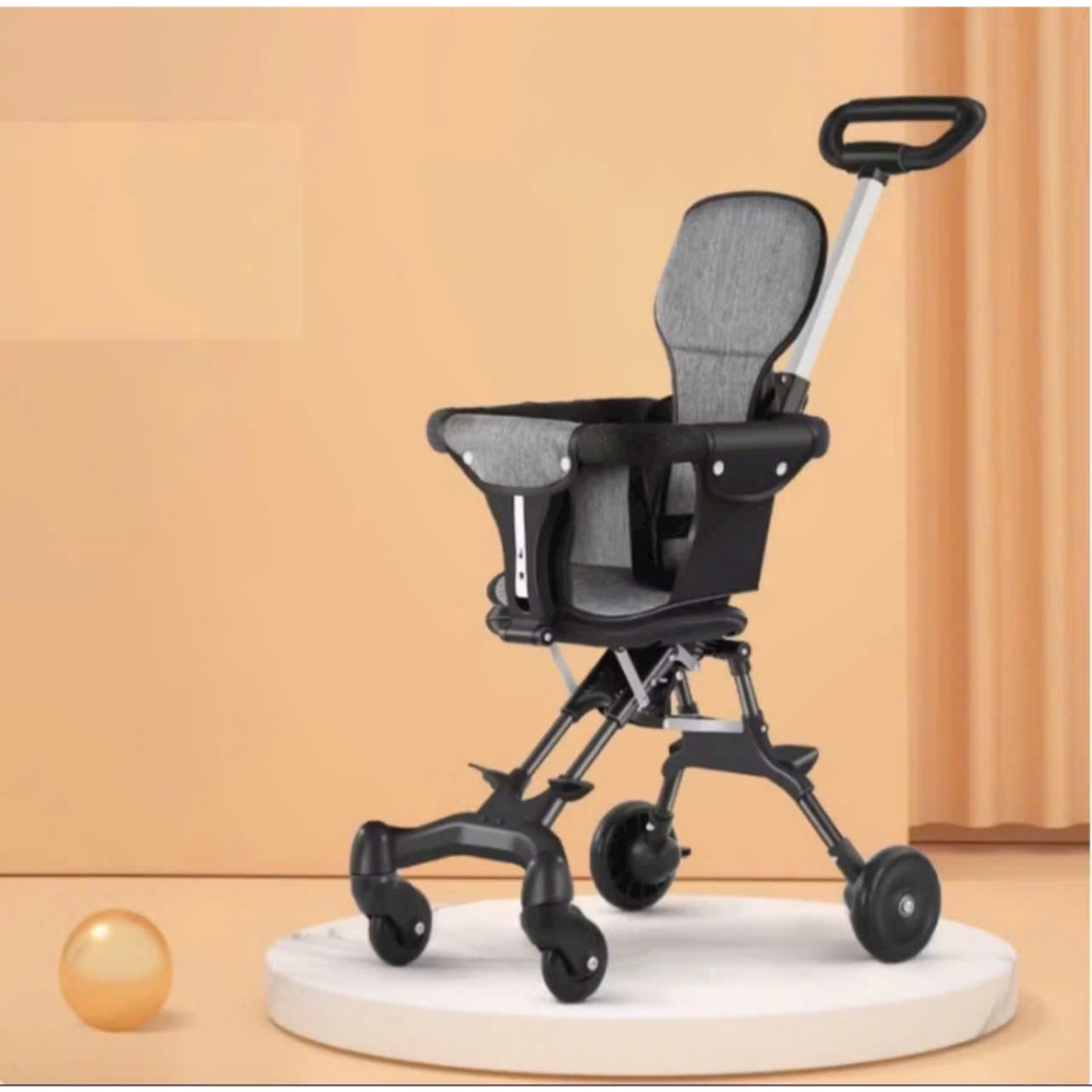 Xe đẩy gấp gọn, xe đẩy du lịch cho bé/Xe đẩy hai chiều, quai xốp có khóa bánh an toàn BI BÔ SHOP