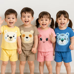 Đồ bộ cho bé trai và đồ bộ bé gái chất thun lạnh QATE653 - bộ quần áo bé trai