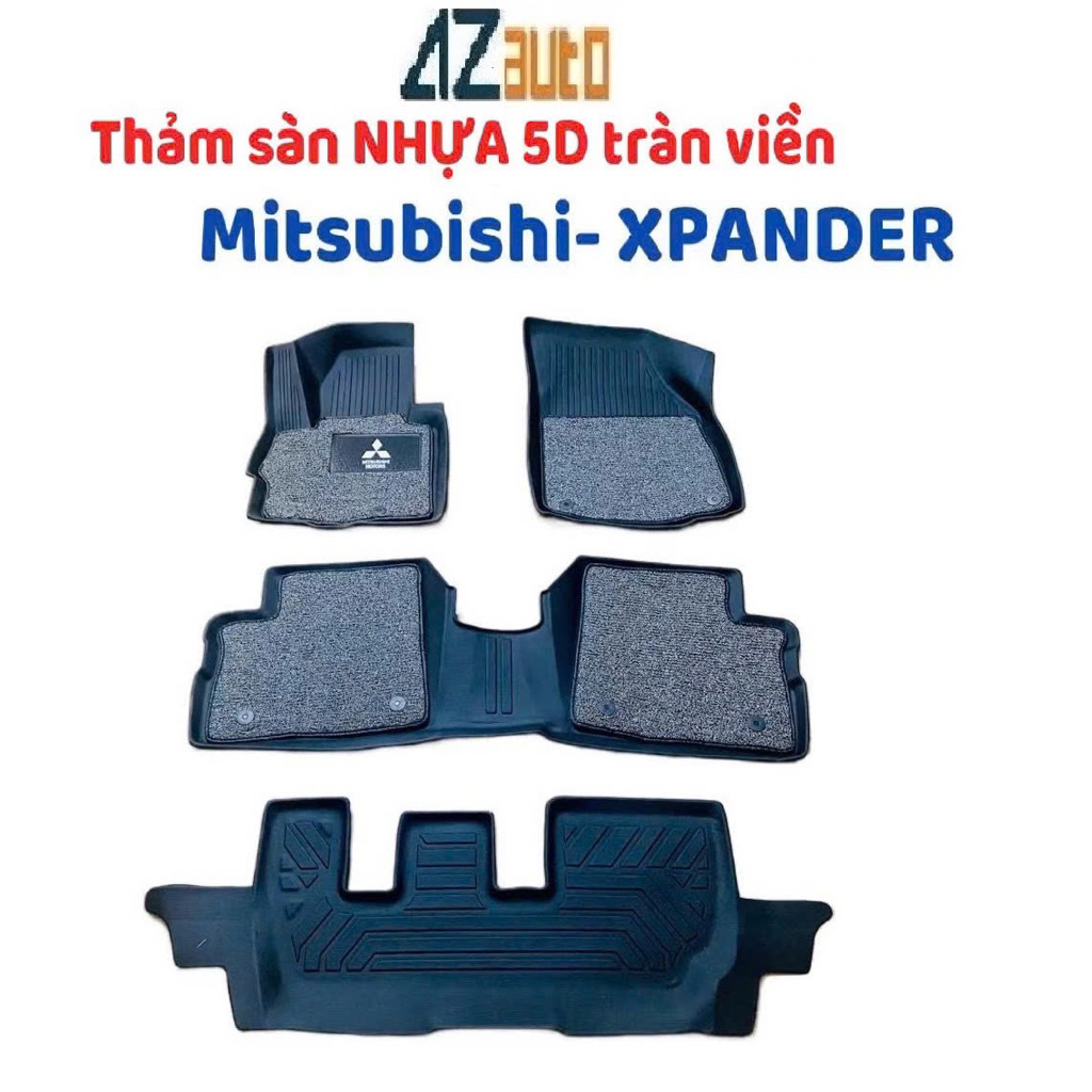 Thảm sàn nhựa TPE 5D xe Mitsubishi Xpander 2018-2026 có rối hàng cao cấp