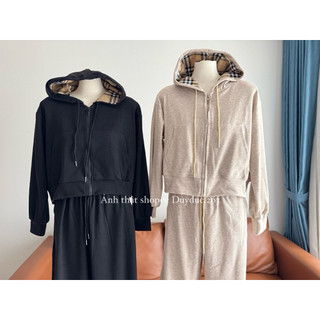 Set Bộ Nữ Kẻ Búp Sang Chảnh Vải Nỉ Len Tăm Dáng Suông Hàng QCCC Thời Trang Nữ, Set Bộ Nữ Sang Chảnh Kẻ Thời Trang Nam Nữ