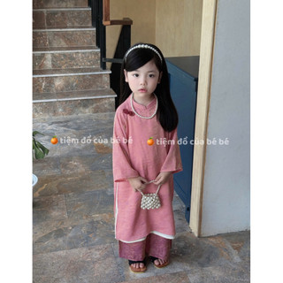 10-20kg | Áo dài bé gái Áo dài 4 tà cho Bé gái Tặng dây chuyền Chất liệu tơ nhũ óng cao cấp Áo dài Tết bé gái đẹp 2026