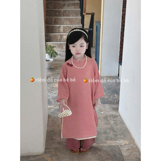 10-20kg | Áo dài bé gái Áo dài 4 tà cho Bé gái Tặng dây chuyền Chất liệu tơ nhũ óng cao cấp Áo dài Tết bé gái đẹp 2026