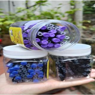 Combo 1 Hộp Mực Ống Không Xóa 50 Ống Tặng 1 Bút Máy EF Đủ Màu Cơ Bản Cho Học Sinh Tiểu Học