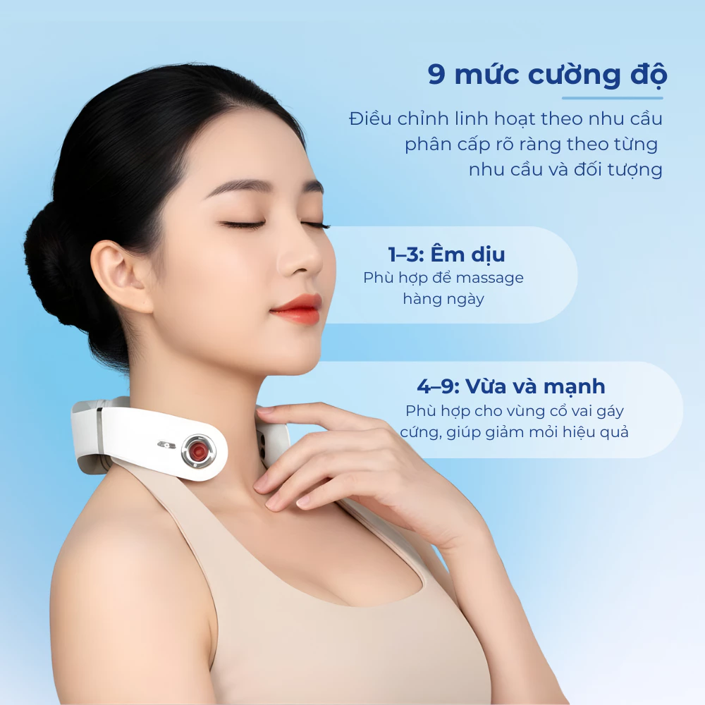9 mức cường độ massage