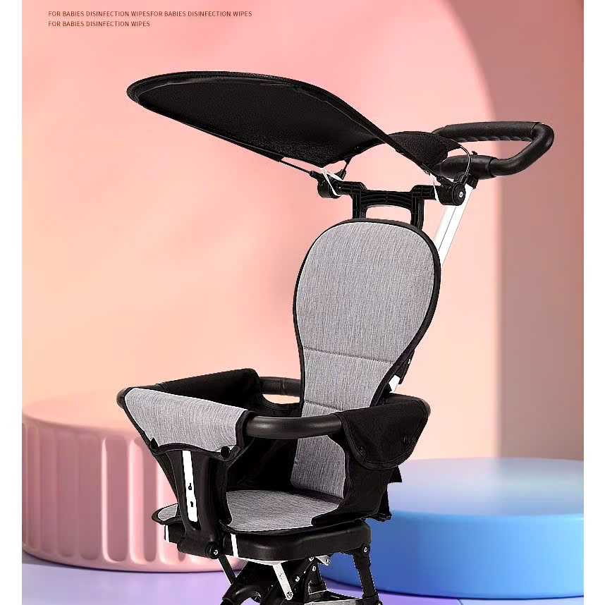 Xe đẩy gấp gọn, xe đẩy du lịch cho bé/ Xe đẩy hai chiều cao cấp, quai xốp có khóa bánh an toàn BI BÔ SHOP