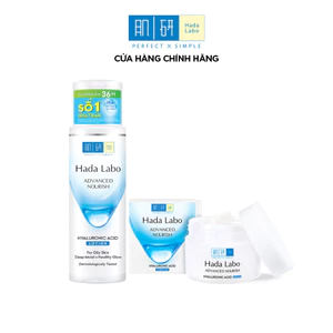 Combo dưỡng ẩm chuyên sâu suốt 12h cho da dầu: Nước dưỡng ẩm Hada Labo Advanced Nourish 170ml + Kem dưỡng ẩm 50g