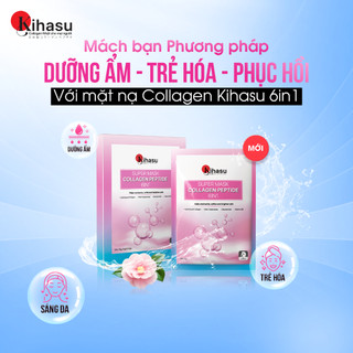 Mặt Nạ Collagen Peptide 6in1 Kihasu Dưỡng Ẩm Sâu, Phục Hồi, Trẻ Hóa, Dưỡng Da Trắng Sáng Mịn Màng