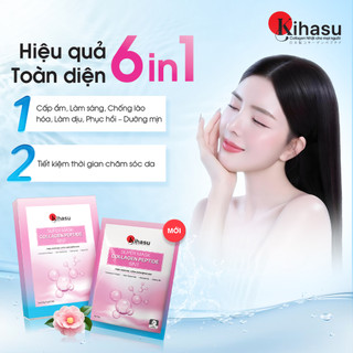 Mặt Nạ Collagen Peptide 6in1 Kihasu Dưỡng Ẩm Sâu, Phục Hồi, Trẻ Hóa, Dưỡng Da Trắng Sáng Mịn Màng