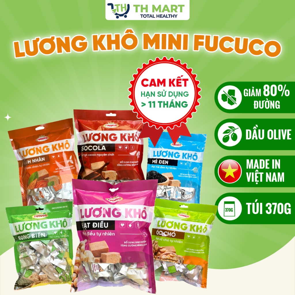 [SALE 25.8] Lương Khô 13 Vị Fucuco Giảm Đường, Tiện Lợi, Bổ Sung Năng Lượng, Thực Phẩm Dự Trữ Bão Lũ