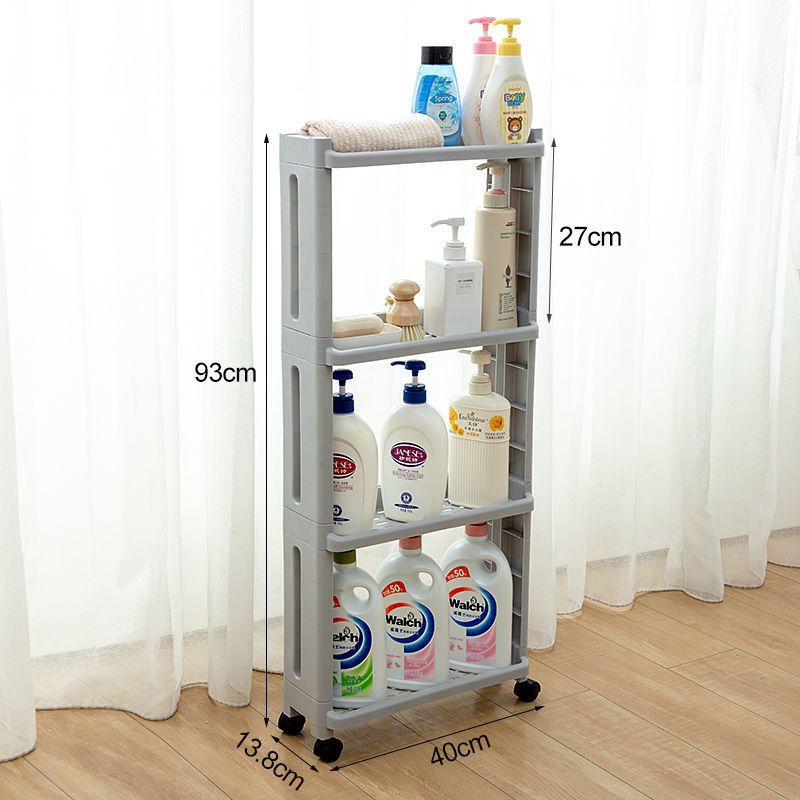 Kệ COZY HOME – Kệ Hẹp Di Động 4 Tầng Đa Năng Có Bánh Xe • Nhựa PP Cao Cấp