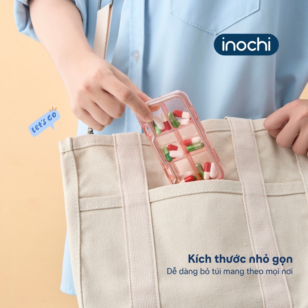 HỘP ĐỰNG THUỐC CÁ NHÂN Okina Inochi Từ Nhựa PP, Chia Ngăn, Phân Loại Thuốc & Vitamin, Ngăn Ẩm Mốc