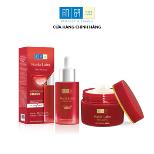 Combo dưỡng da chuyên biệt, cải thiện dấu hiệu lão hóa: Serum Hada Labo Pro-Aging Retinol B3 30ml +Kem dưỡng ẩm 50g