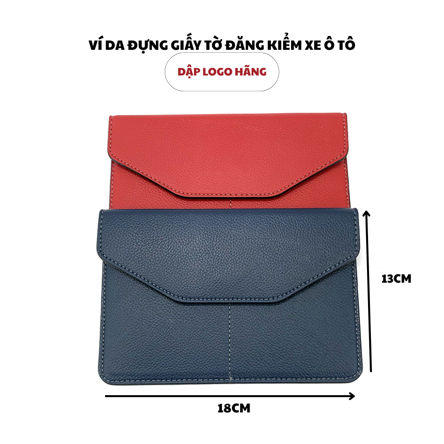 Ví Da Đựng Giấy Tờ Đăng Kiểm Ô Tô, Xe Tải, Xe Cont, Đựng Bảo Hiểm, Bằng Lái, Thẻ Atm, VDK-PU02 (Hỗ Trợ Dập Logo Hãng)