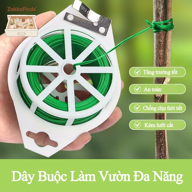 Cuộn dây kẽm bọc nhựa buộc đồ buộc cây cảnh đa năng kèm dao cắt