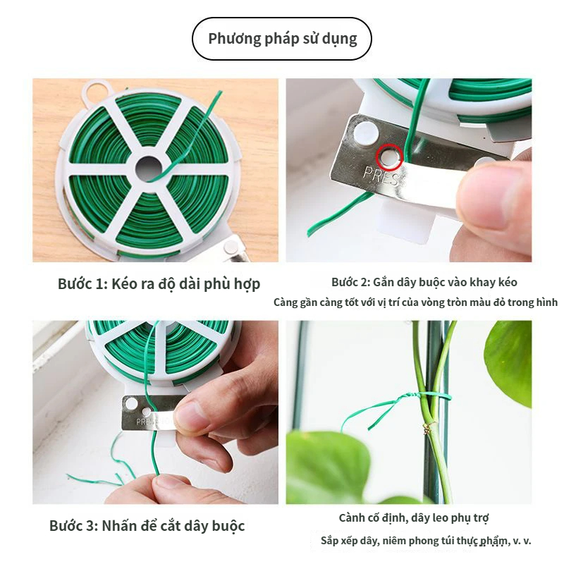 Cuộn dây kẽm bọc nhựa buộc đồ buộc cây cảnh đa năng kèm dao cắt