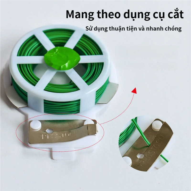Cuộn dây kẽm bọc nhựa buộc đồ buộc cây cảnh đa năng kèm dao cắt