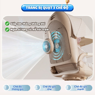 Xe Đẩy Gấp Gọn Cho Bé VINNG Q11 Đảo 2 Chiều Tích Hợp Quạt Mát Thoáng Khí Và Hệ Thống Giảm Xóc