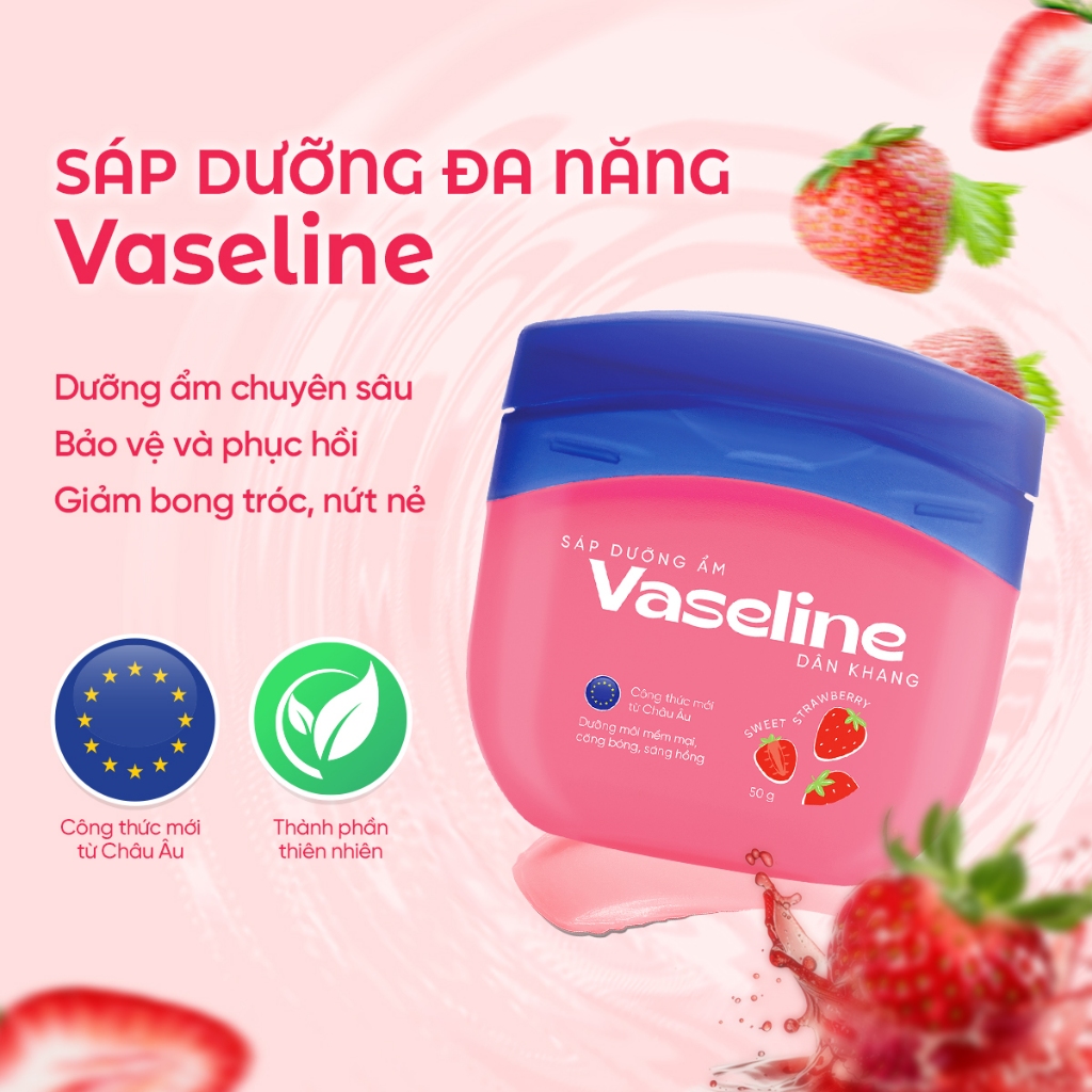 Sáp dưỡng đa năng Vaseline Dân Khang dưỡng ẩm giảm tình trạng da khô nứt nẻ hũ 7g/50g