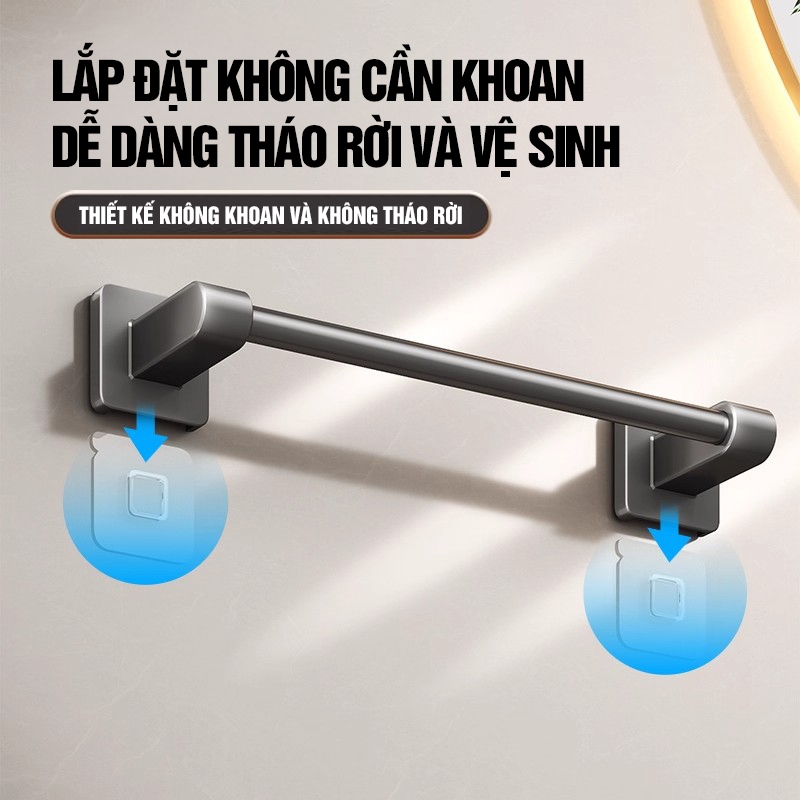 Kaleis Giá treo dép dán tường nhôm sơn tĩnh điện – Giá treo khăn nhà tắm tiện lợi, chống gỉ, chịu lực tốt