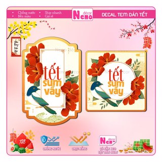 Tem Dán Tết 2026, Decal Dán Tết Sum Vầy, Tem Dán Chúc Mừng Năm Mới Trang Trí Hộp Quà, Bánh, Kẹo, Mứt Ngày Tết.