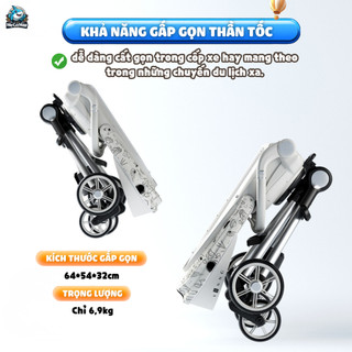 Xe Đẩy Cho Bé Vinng Q7 Chính Hãng, Xe Đẩy Gấp Gọn Đảo Chiều 360 Độ Tiện Lợi, Có Giảm Xóc An Toàn
