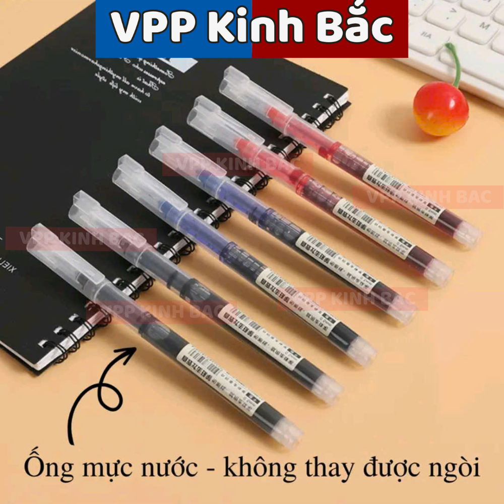 Combo 50 bút gel ngòi kim G03 bút nước, ống mực 0.5mm 3 màu đen xanh đỏ viết mực đẹp nét đều văn phòng phẩm
