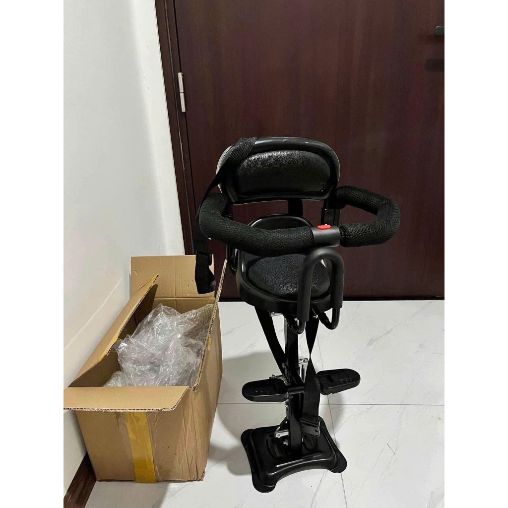 Ghế ngồi xe máy, ghế xe ga 128 cho bé đệm lưng quai xốp có đai an toàn Bi Bô Shop!