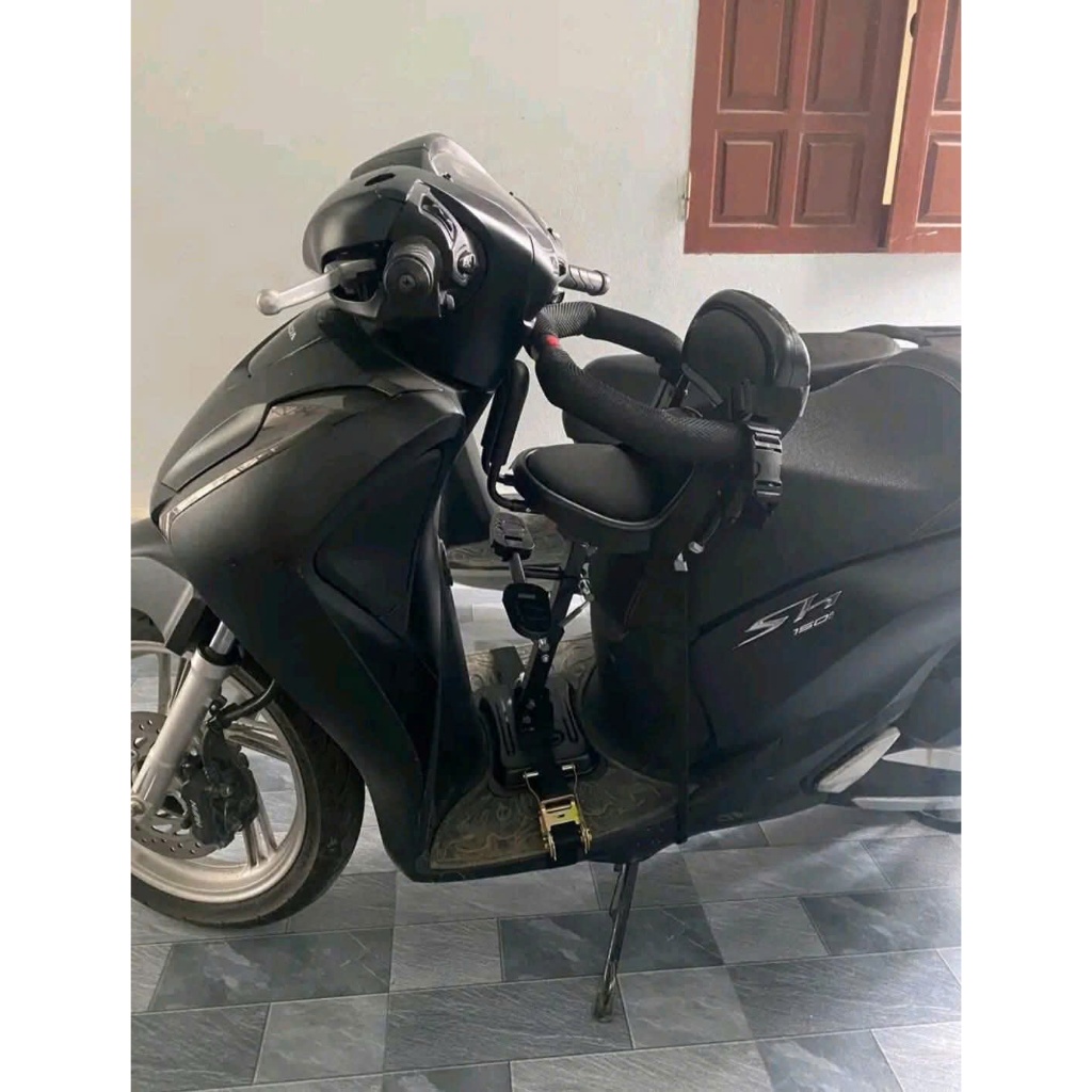 Ghế ngồi xe máy, ghế xe ga 128 cho bé đệm lưng quai xốp có đai an toàn Bi Bô Shop!
