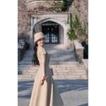 CÉLESTE - LIZZY DRESS Váy Tiểu Thư Dáng Dài Xoè Tay Ngắn Chất Kaki Hàn Thiết Kế Cổ Bẻ Phối Cúc Bọc Tôn Dáng — ảnh 5