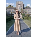 CÉLESTE - LIZZY DRESS Váy Tiểu Thư Dáng Dài Xoè Tay Ngắn Chất Kaki Hàn Thiết Kế Cổ Bẻ Phối Cúc Bọc Tôn Dáng — ảnh 6