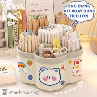 Lọ Đựng Bút Bông Hoa Size To Xoay 360° – Khay Để Bàn Tiện Ích Đa Năng Đưng Nhiều Đồ Cho Bàn Làm Việc Ngăn Nắp