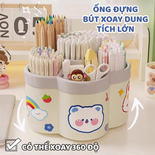 Lọ Đựng Bút Bông Hoa Size To Xoay 360° – Khay Để Bàn Tiện Ích Đa Năng Đưng Nhiều Đồ Cho Bàn Làm Việc Ngăn Nắp