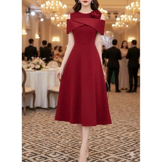 Đầm xoè choàng vai sang trọng hàng cao cấp mm 2025a