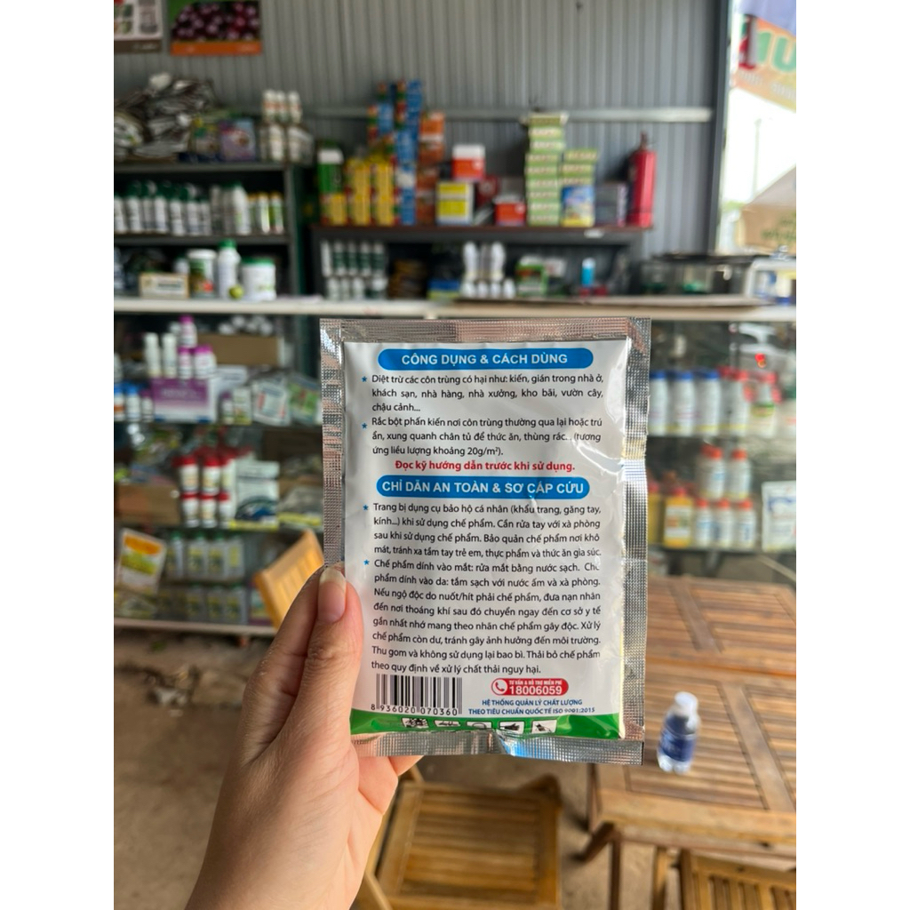Bột Phấn Kiến Vipesco, Diet kiến gián trong nhà, khách sạn, vườn cây- Chế phẩm sinh học gói 50gr