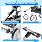 Xe Đẩy Cho Bé Vinng Q7 Cao Cấp, Xe Đẩy Trẻ Em Gấp Gọn Đảo Chiều 3 Chế Độ Ngả Lưng Tiện Lợi, Bánh Xe Giảm Xóc An Toàn — ảnh 2