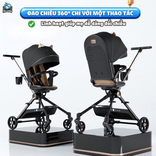 Xe Đẩy Cho Bé Vinng Q7 Cao Cấp, Xe Đẩy Trẻ Em Gấp Gọn Đảo Chiều 3 Chế Độ Ngả Lưng Tiện Lợi, Bánh Xe Giảm Xóc An Toàn