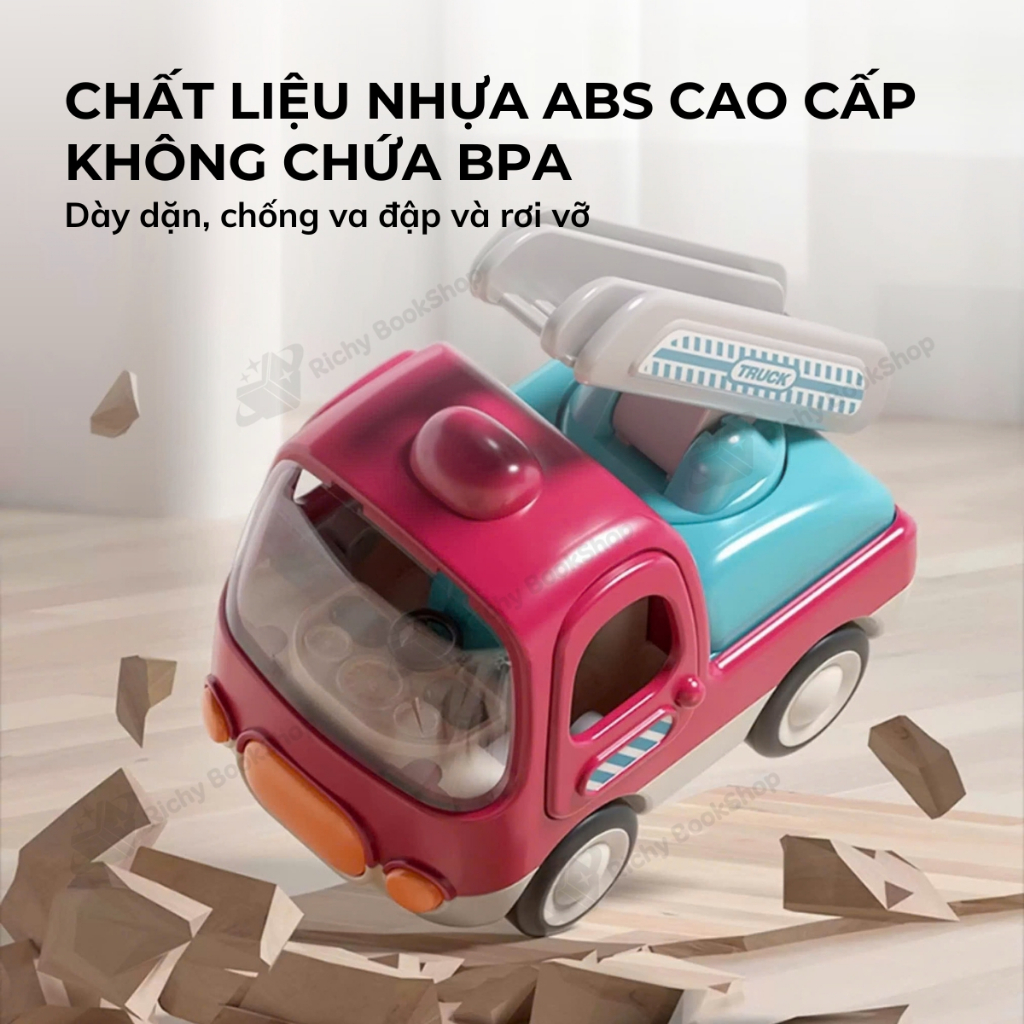 Ô tô đồ chơi trẻ em, xe tải đồ chơi, xe trộn bê tông, xe xúc cát cho bé có nhạc vui nhộn Goodway