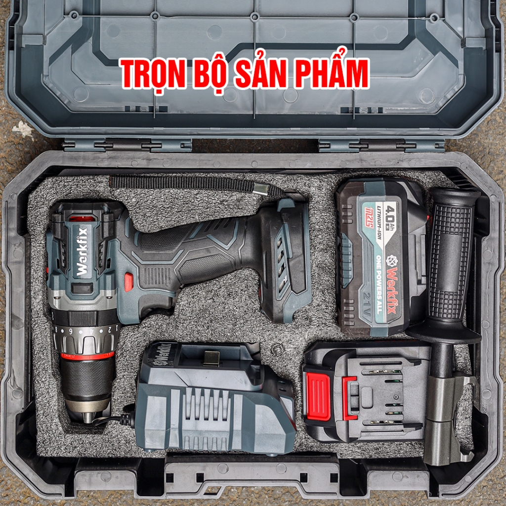 Máy Khoan Workfix WF-ID13100AK Anti KickBack 13mm Lực Siết 100Nm 3 Chức Năng Khoan Không Chổi Than
