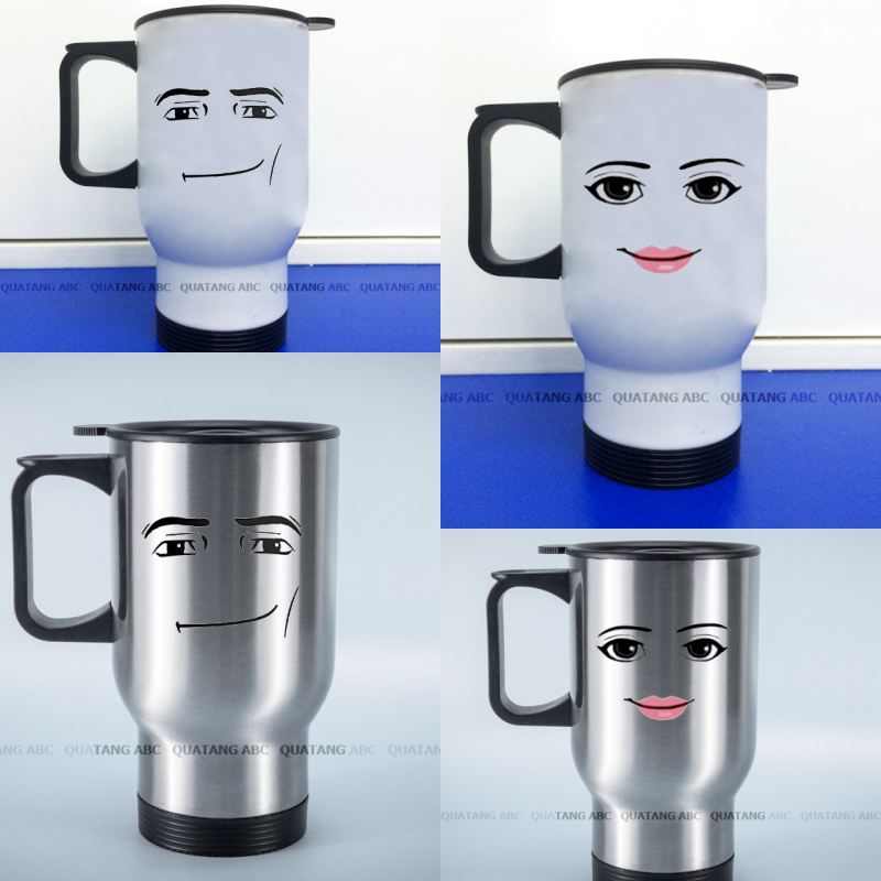 Ly nước giữ nhiệt inox quai cầm In Hình Mặt Hài Roblox face meme Troll ...