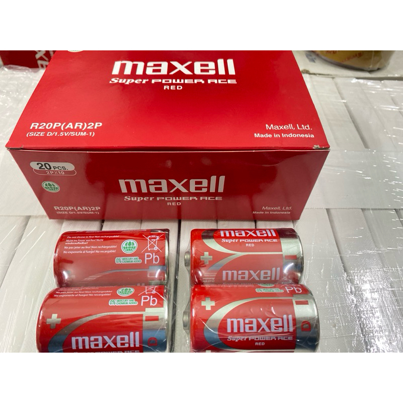 HỘP 20 VIÊN PIN ĐẠI MAXELL 1,5V R20P(AR) CHÍNH HÃNG (SIZE D) | Shopee ...