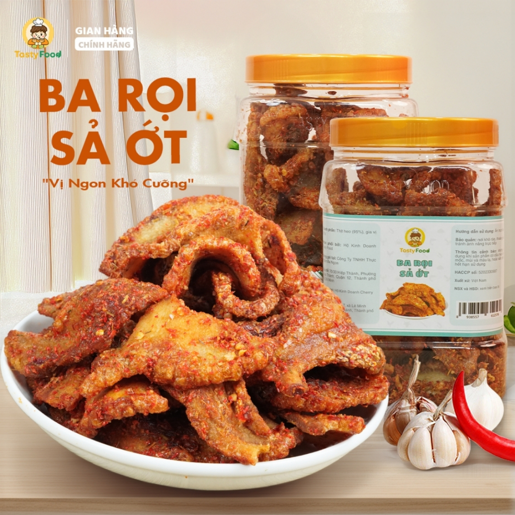 Ba rọi sả ớt Tasty Food - Hũ vuông 450g